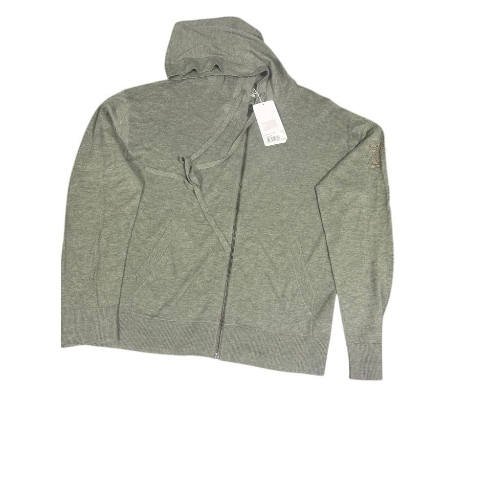 Zadig & Voltaire New Cashmere Embellished Zip Hooded Sweater/Green Med MSRP $498